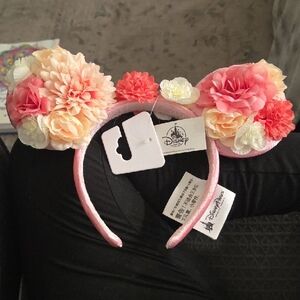 Disney Pink and Peach Floral Minnie Ears Headband 2019 FlowerAnd Garden Festival